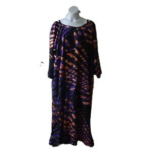 R&M Richards woman 2 piece dress,24W,black under dress, black purple orange top
